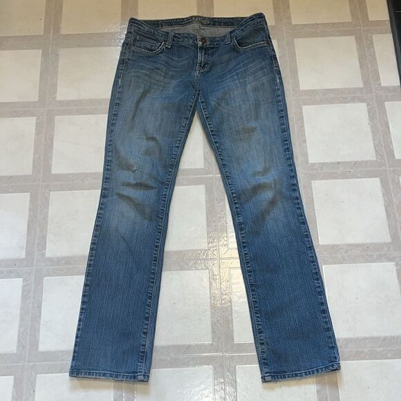 WOMEN’S SIZE 10 REG AMERICAN EAGLE DISTRESSED STRAIGHT 77 JEANS - Picture 4 of 10